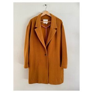 Anthropologie Corinthia Oversized Knit
Blazer  Woman Mustard Orange/Briwn